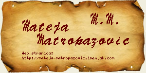 Mateja Matropazović vizit kartica